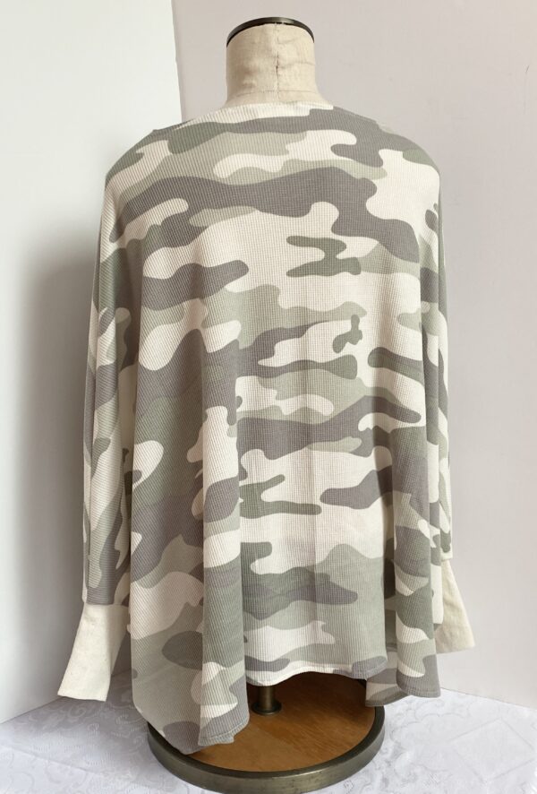 Grays and cream camo pullover top - Image 2