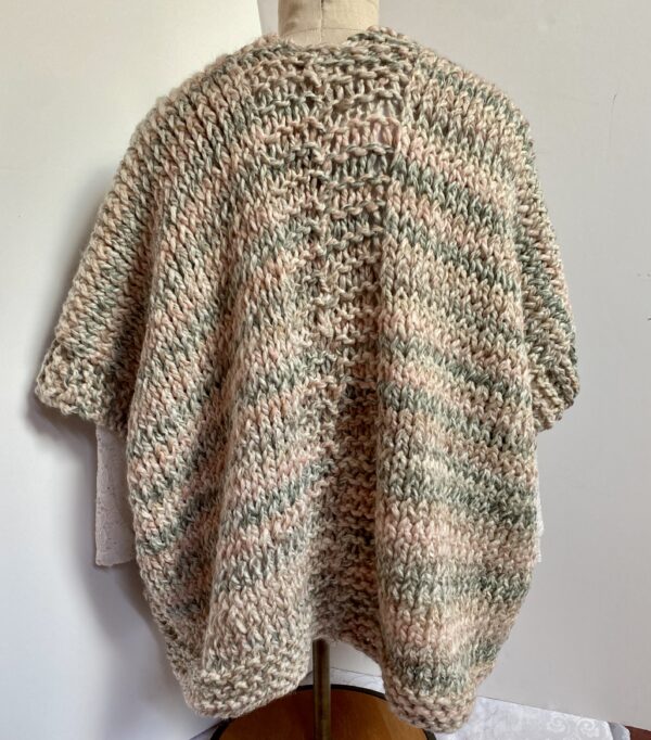 Hand knit sweater poncho - Image 3