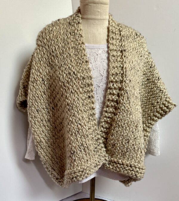 Hand knit sweater poncho - Image 4