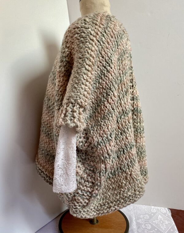 Hand knit sweater poncho - Image 2